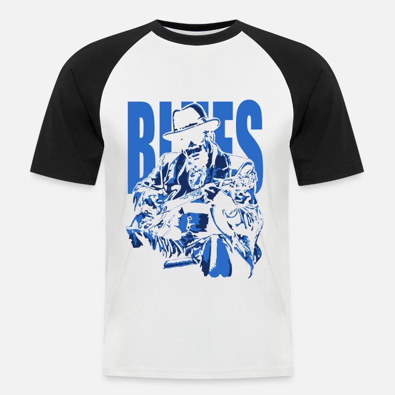 I got the blues - Männer Baseball-T-Shirt - Weiß/Schwarz