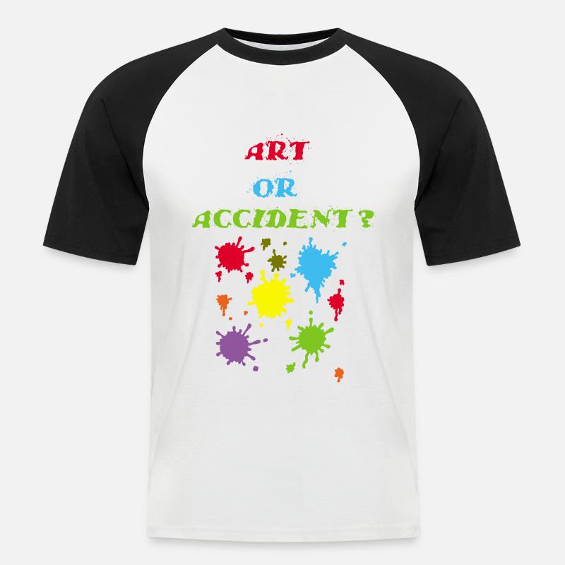 Kunst oder Unfall? - Männer Baseball-T-Shirt - Weiß/Schwarz