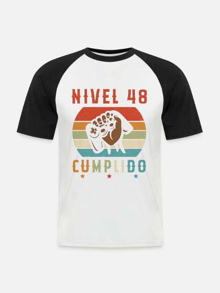 Niveau 48 Complet - T-shirt baseball manches courtes Homme - blanc/noir