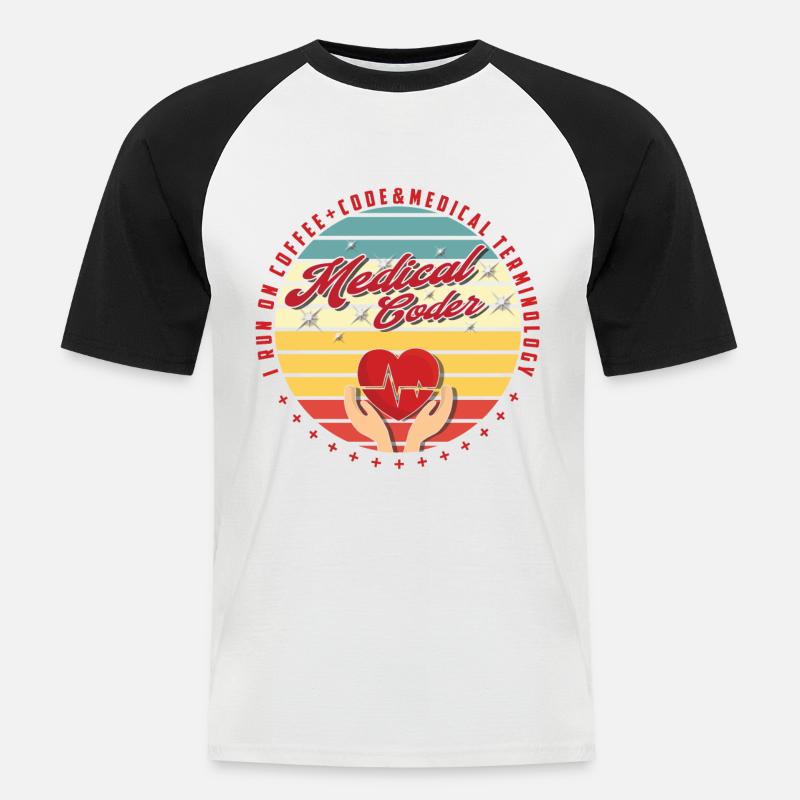 Medical Assistant - Medical Coder - Men's Baseball T-Shirt - white/black