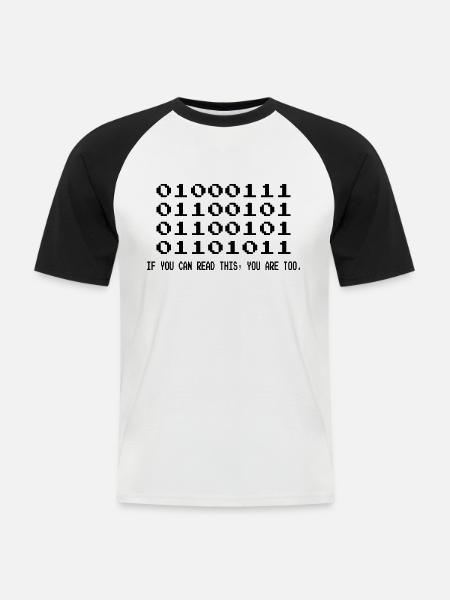 Sjov Lol Nørd IT Datalog - Kortærmet herre-baseballshirt - hvid/sort