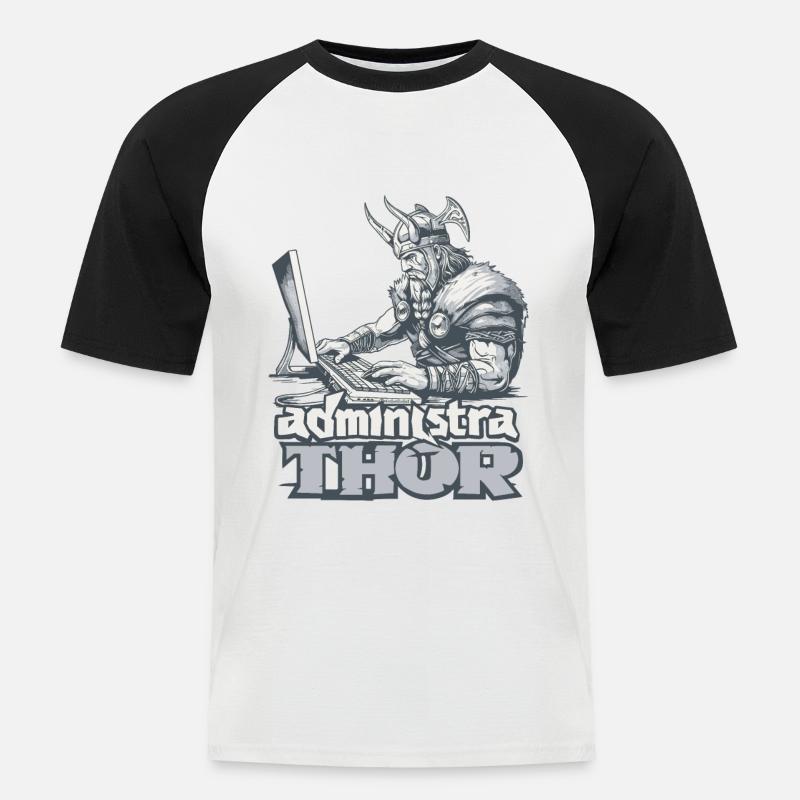 Viking Databaseadministra-thor Nerdy - Men's Baseball T-Shirt - white/black