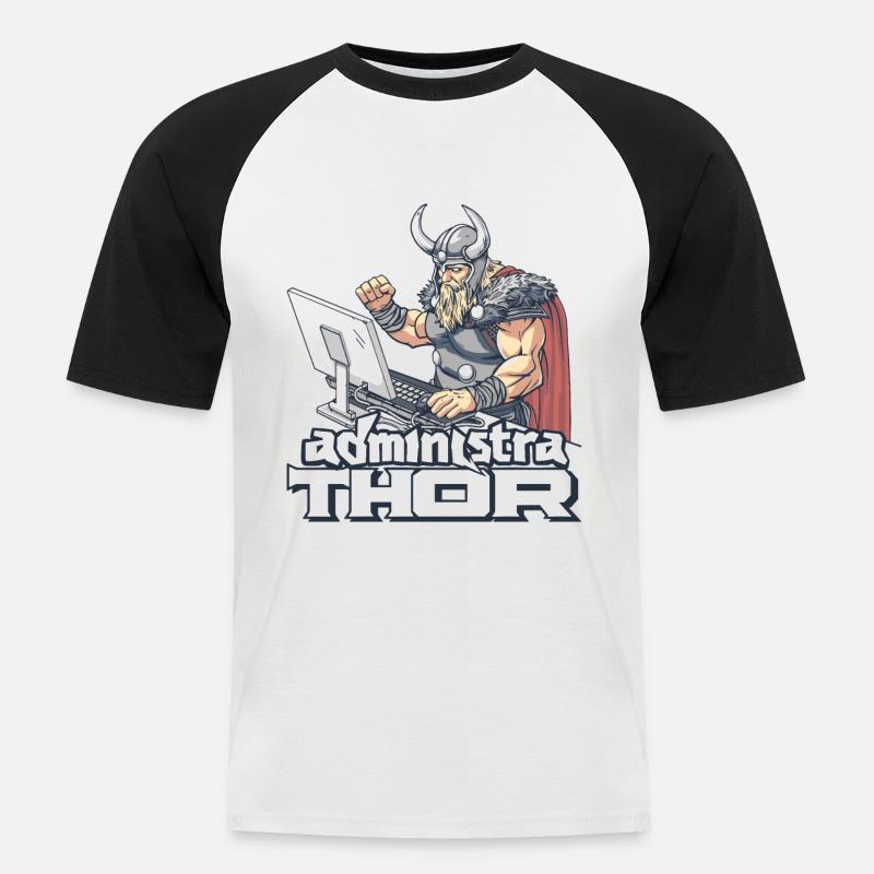 Viking Databaseadministra-thor Nerdy - Männer Baseball-T-Shirt - Weiß/Schwarz
