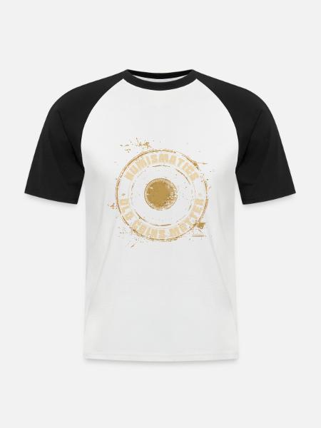 Münzsammler-definition Numismatik - Männer Baseball-T-Shirt - Weiß/Schwarz
