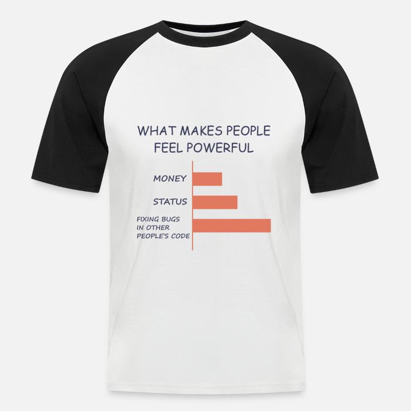 Computerprogrammierer Codierer Software Engineer Geschenk - Männer Baseball-T-Shirt - Weiß/Schwarz