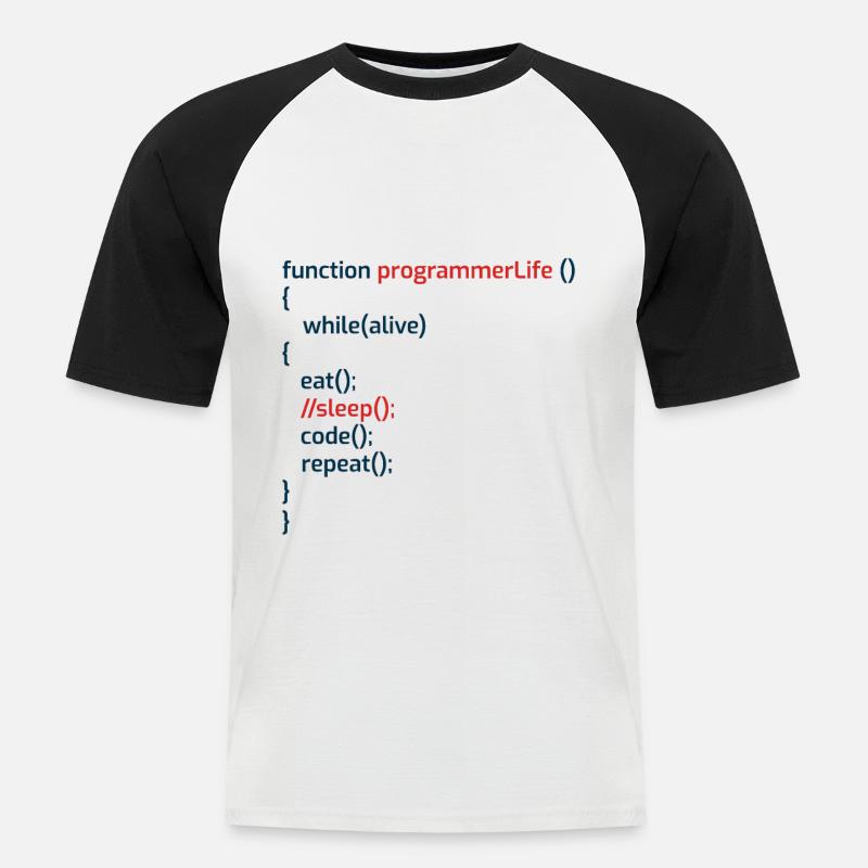 Computerprogrammierer Codierer Software Engineers Geschenk - Männer Baseball-T-Shirt - Weiß/Schwarz