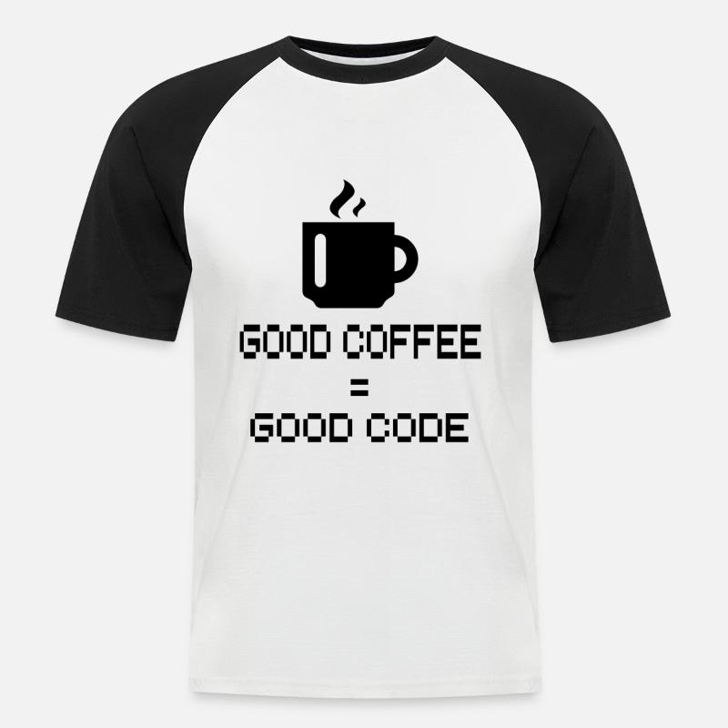 Programmierer - Coder - Hacker - IT - Männer Baseball-T-Shirt - Weiß/Schwarz