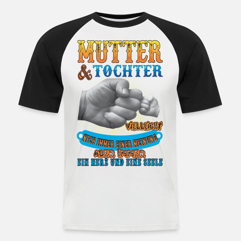 mutter und tochter - Männer Baseball-T-Shirt - Weiß/Schwarz