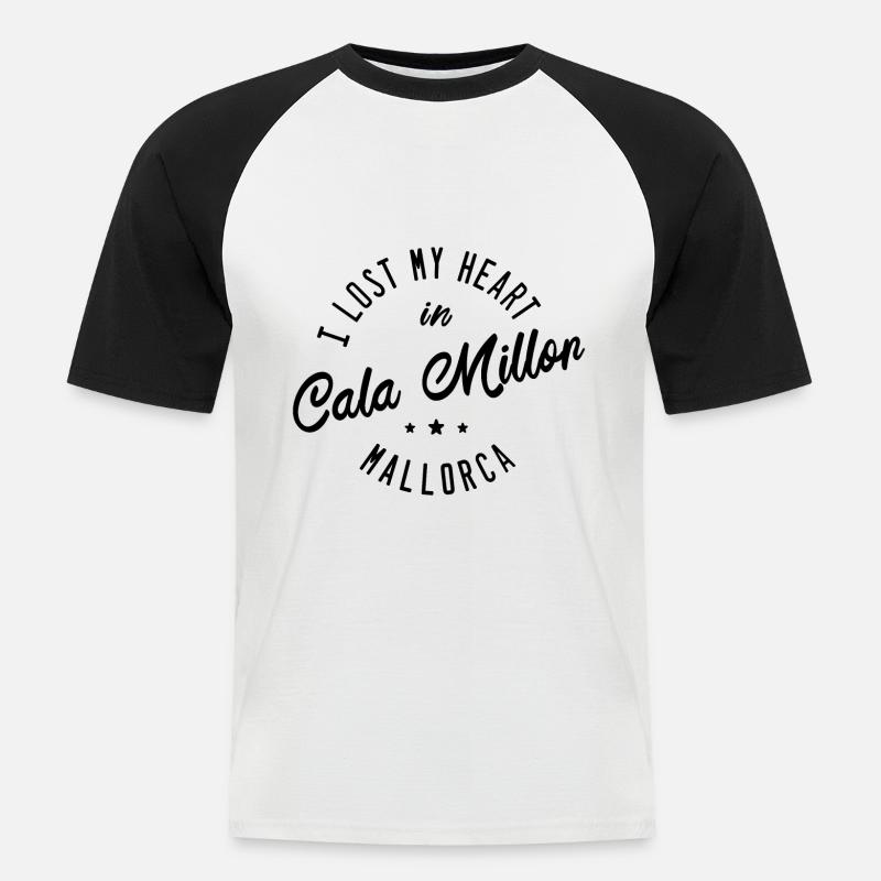 Cala Millor Mallorca - Männer Baseball-T-Shirt - Weiß/Schwarz