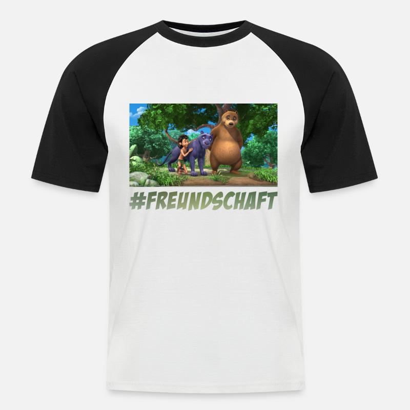 Das Dschungelbuch #Freundschaft - Männer Baseball-T-Shirt - Weiß/Schwarz