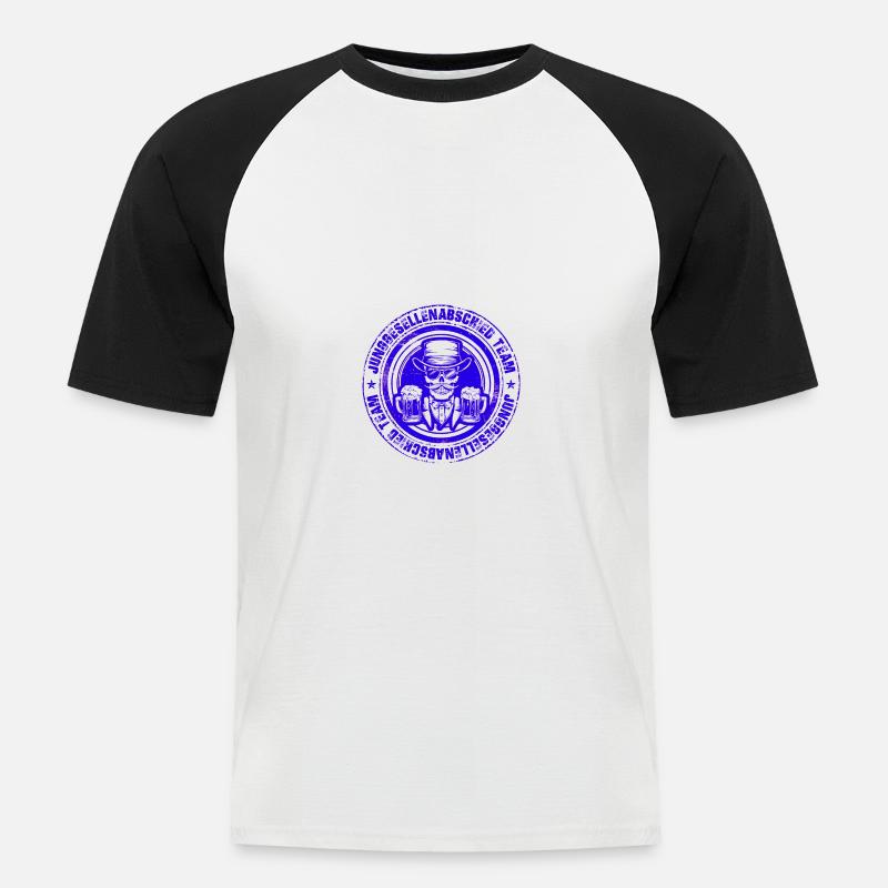 Junggesellenabschied Team Skelett - Männer Baseball-T-Shirt - Weiß/Schwarz