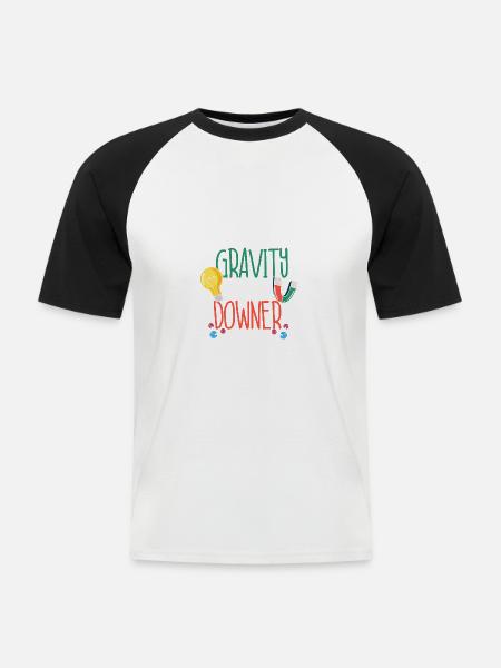 Gravity Is Such A Downer - Men's Baseball T-Shirt - white/black