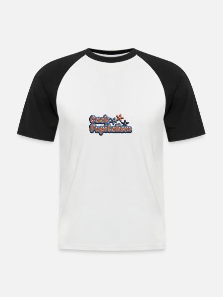 Fupitalisme de Cack - T-shirt baseball manches courtes Homme - blanc/noir