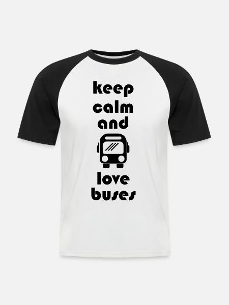 Bus Busfahrer Schulbus Autobus - Männer Baseball-T-Shirt - Weiß/Schwarz