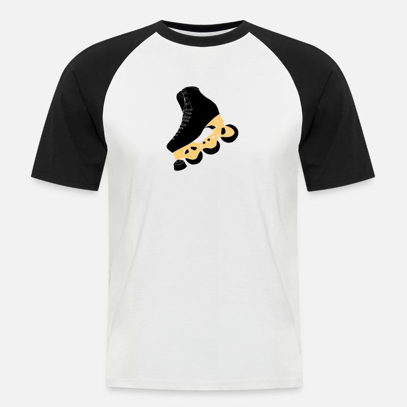 GH inline blackwithout - Männer Baseball-T-Shirt - Weiß/Schwarz