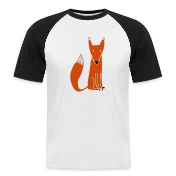 renardroux5mam - T-shirt baseball manches courtes Homme - blanc/noir - Devant - Nik (191cm)
