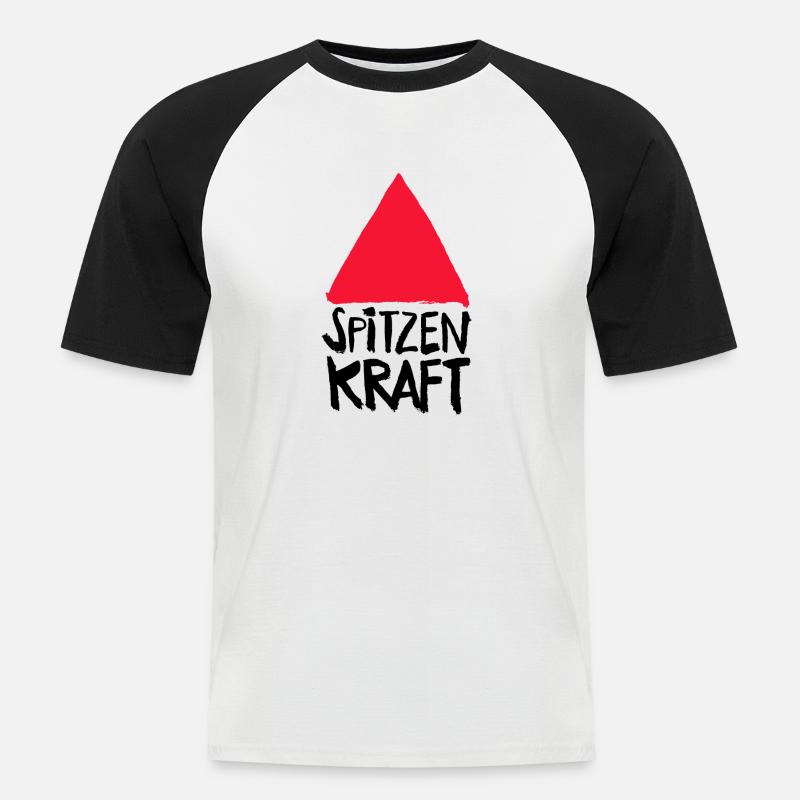 Spitzenkraft - Männer Baseball-T-Shirt - Weiß/Schwarz