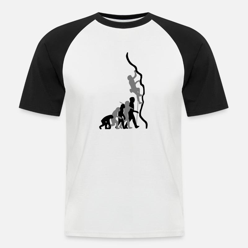 ClimbEvolution 2c - Männer Baseball-T-Shirt - Weiß/Schwarz