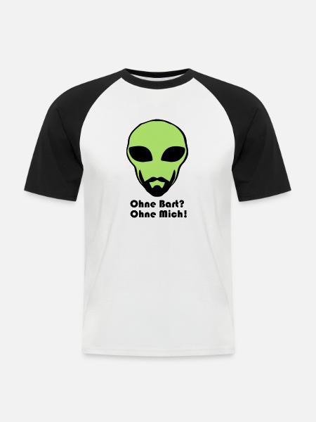 Alien Bart - Men's Baseball T-Shirt - white/black
