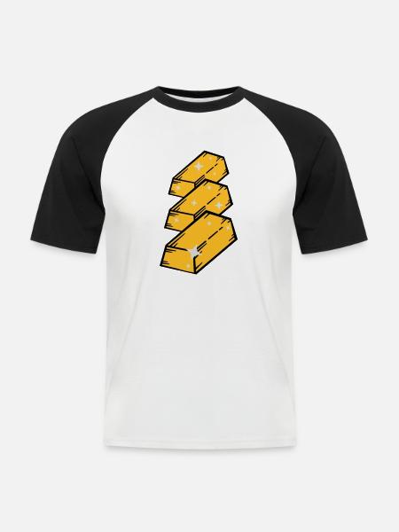 gold_po3 - Men's Baseball T-Shirt - white/black