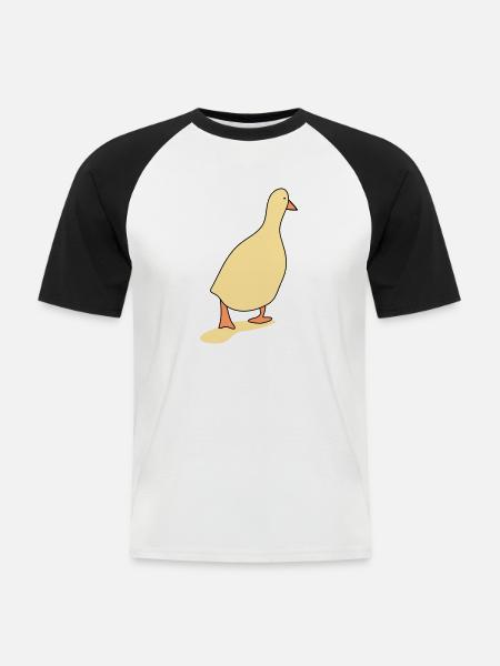 Entenvogel 3 - Männer Baseball-T-Shirt - Weiß/Schwarz