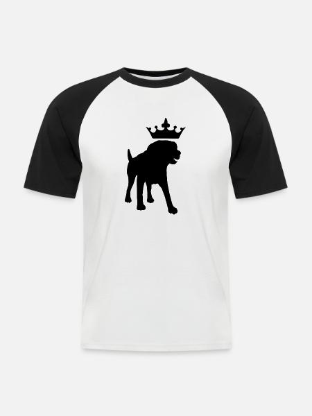 Dog Hund - Männer Baseball-T-Shirt - Weiß/Schwarz