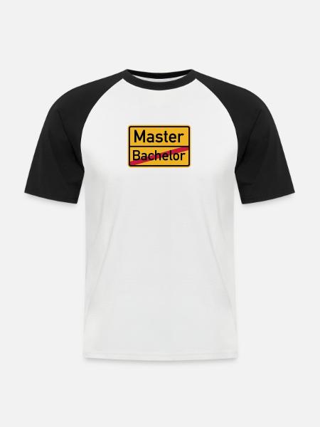 Master - Männer Baseball-T-Shirt - Weiß/Schwarz