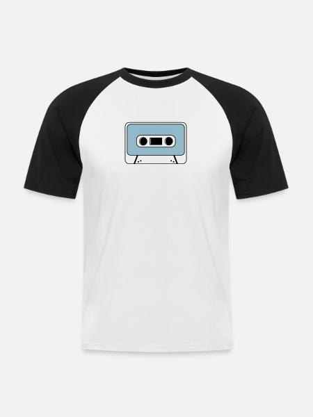 cassette - T-shirt baseball manches courtes Homme - blanc/noir