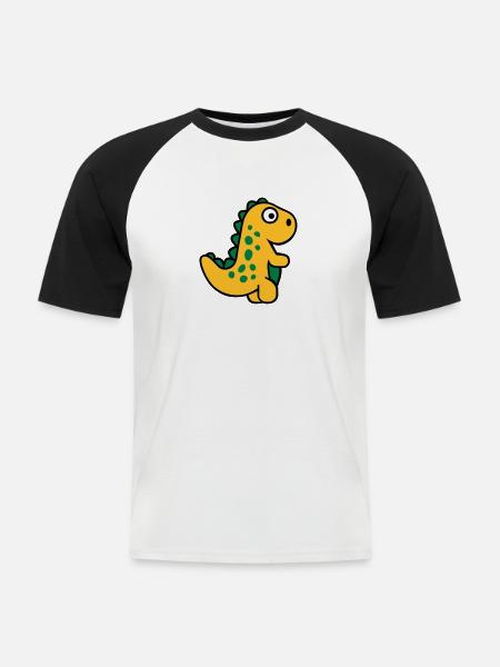 T-Rex - Men's Baseball T-Shirt - white/black