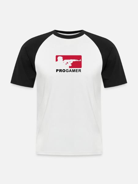 progamer_2011_4_3c - Männer Baseball-T-Shirt - Weiß/Schwarz