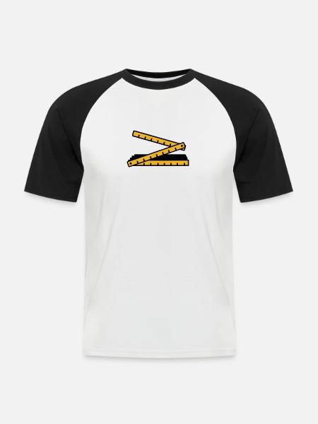 Folding rule - Men's Baseball T-Shirt - white/black
