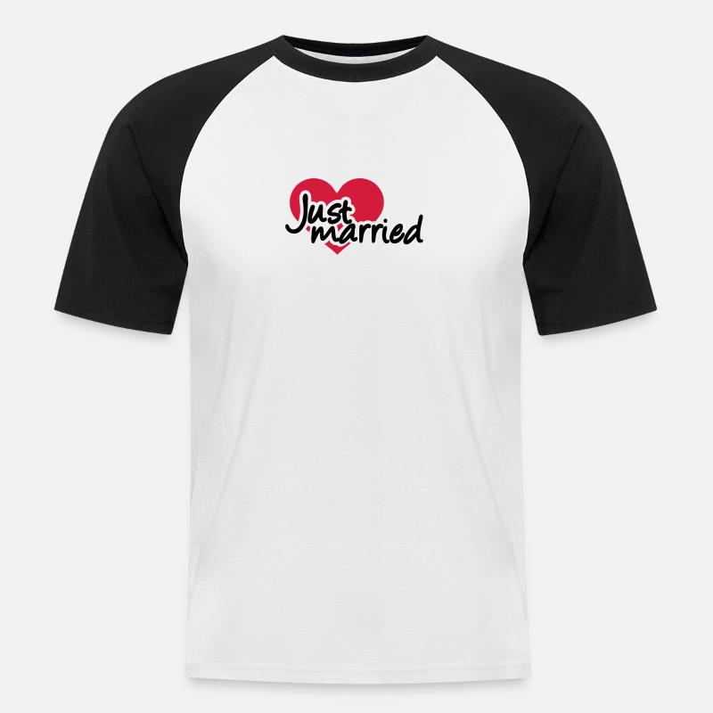Just married - Männer Baseball-T-Shirt - Weiß/Schwarz
