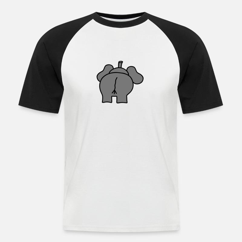 Elefant elephant - V2 - Männer Baseball-T-Shirt - Weiß/Schwarz