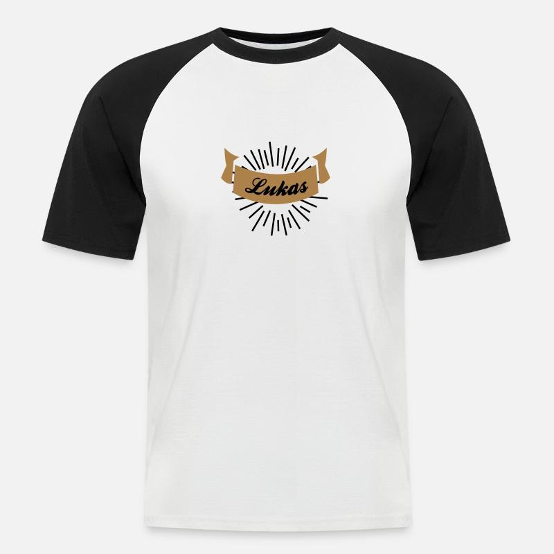lukas - Männer Baseball-T-Shirt - Weiß/Schwarz