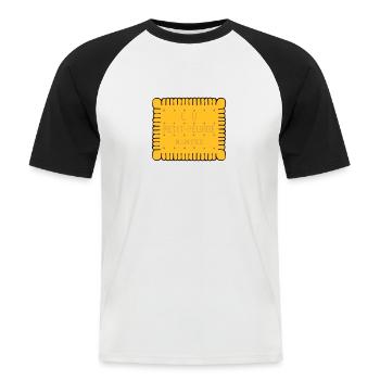 Petit LU - T-shirt baseball manches courtes Homme - blanc/noir - Devant - Nik (191cm)