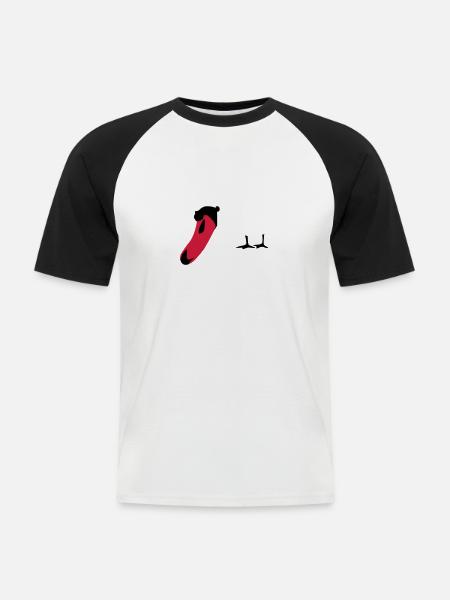 SWAN SCHWAN - Men's Baseball T-Shirt - white/black