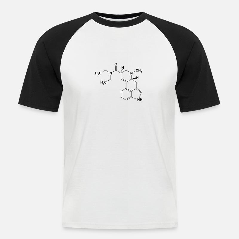 LSD Lysergsäurediethylamid Molekül - Männer Baseball-T-Shirt - Weiß/Schwarz