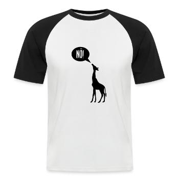 Giraffe says no and is offended - Men's Baseball T-Shirt - white/black - Front - Nik (191cm)