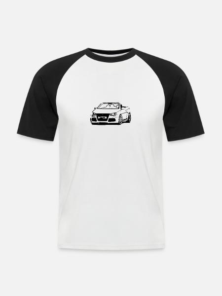 Cabrio - Männer Baseball-T-Shirt - Weiß/Schwarz