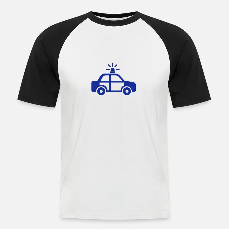 Polizei - Männer Baseball-T-Shirt - Weiß/Schwarz