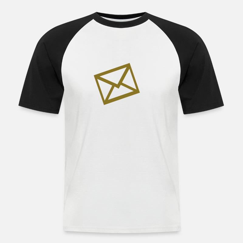 Brief - Post - Männer Baseball-T-Shirt - Weiß/Schwarz