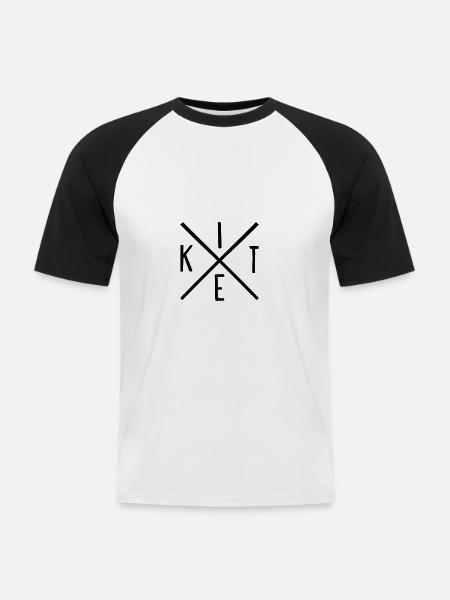 KITEhipsterkreuzw - Men's Baseball T-Shirt - white/black