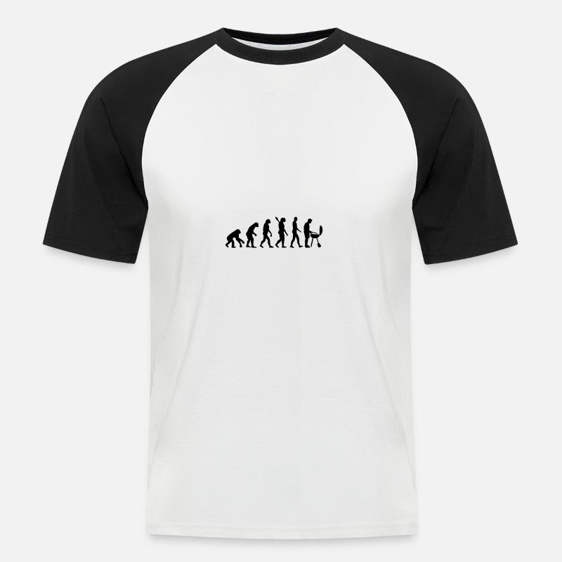 BBQ Grill EVOLUTION GRILL - Männer Baseball-T-Shirt - Weiß/Schwarz