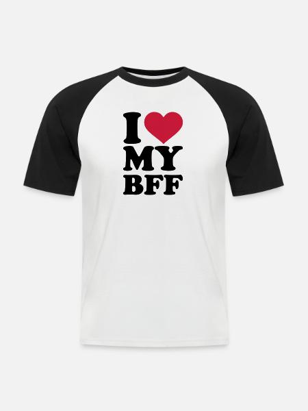 I love my best Friend forever - Koszulka bejsbolowa męska - biały/czarny