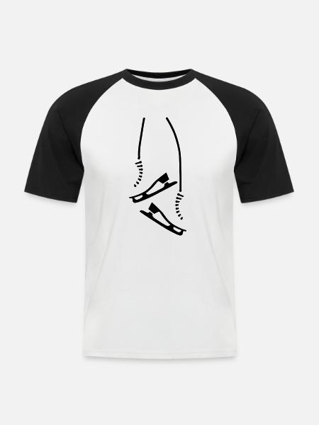 Skates - Men's Baseball T-Shirt - white/black