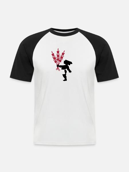 Cupido Koch Shashlik - Männer Baseball-T-Shirt - Weiß/Schwarz