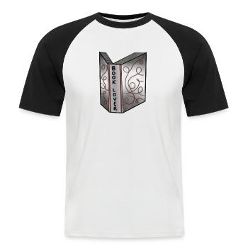 Bücherfreund - Männer Baseball-T-Shirt - Weiß/Schwarz - Vorne - Nik (191cm)