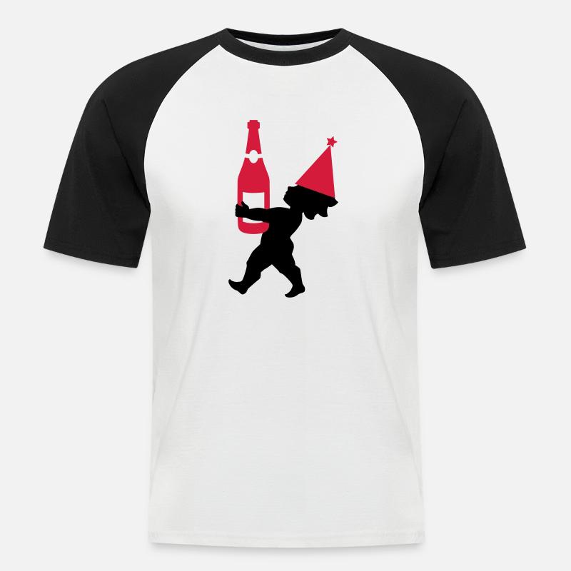 Cupido Party - Männer Baseball-T-Shirt - Weiß/Schwarz