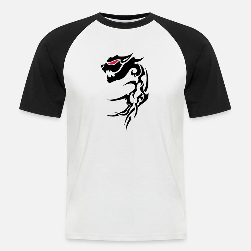 Panther - Männer Baseball-T-Shirt - Weiß/Schwarz