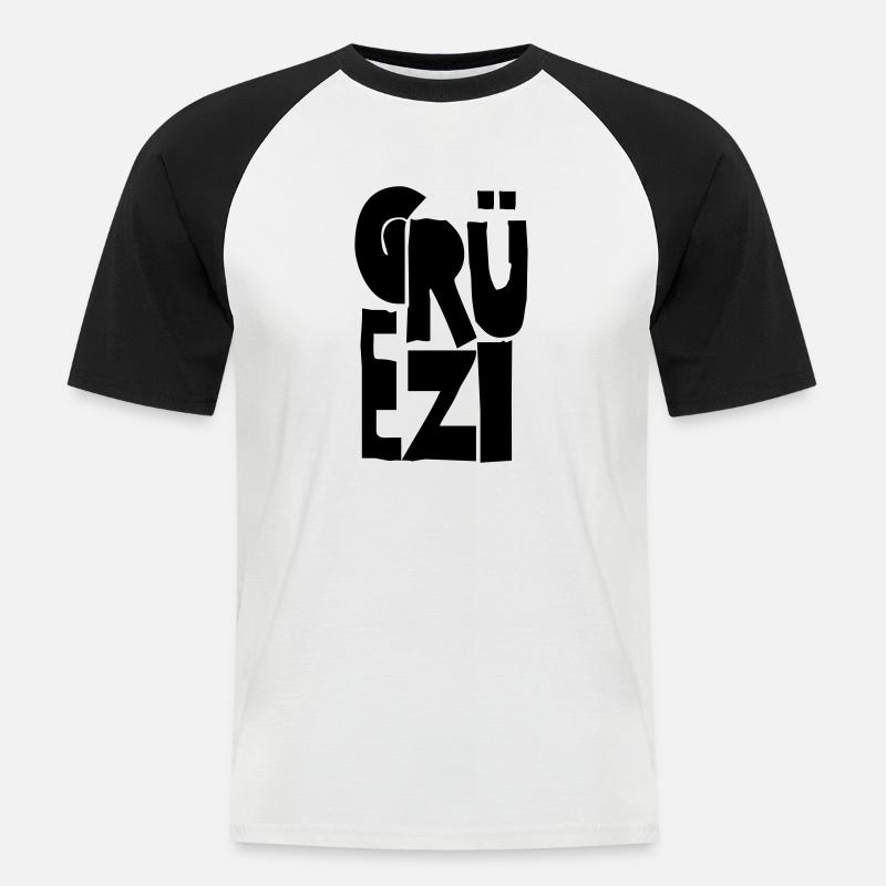 Gruezi - Männer Baseball-T-Shirt - Weiß/Schwarz